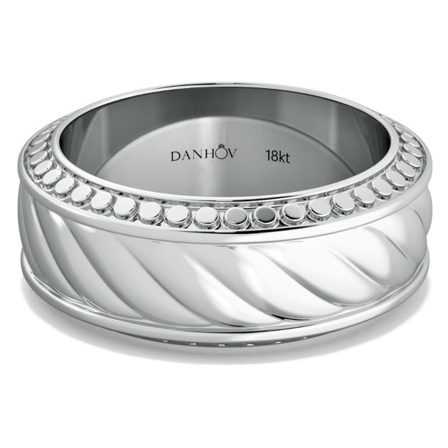 Danhov Tubetto Diamond Wedding Ring in 14Kt White Gold 