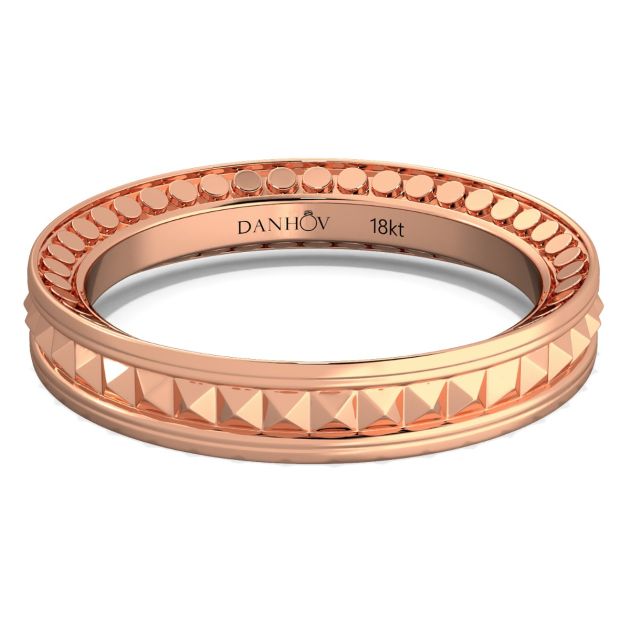 Danhov Tubetto Diamond Wedding Ring in 14k Rose Gold