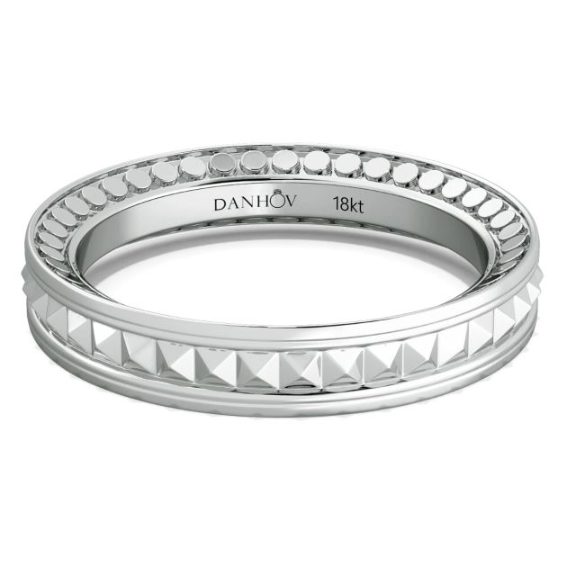 Danhov Tubetto Diamond Wedding Ring in 14Kt White Gold 
