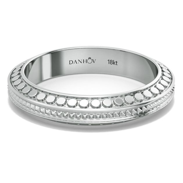 Danhov Tubetto Diamond Wedding Ring in 14Kt White Gold 