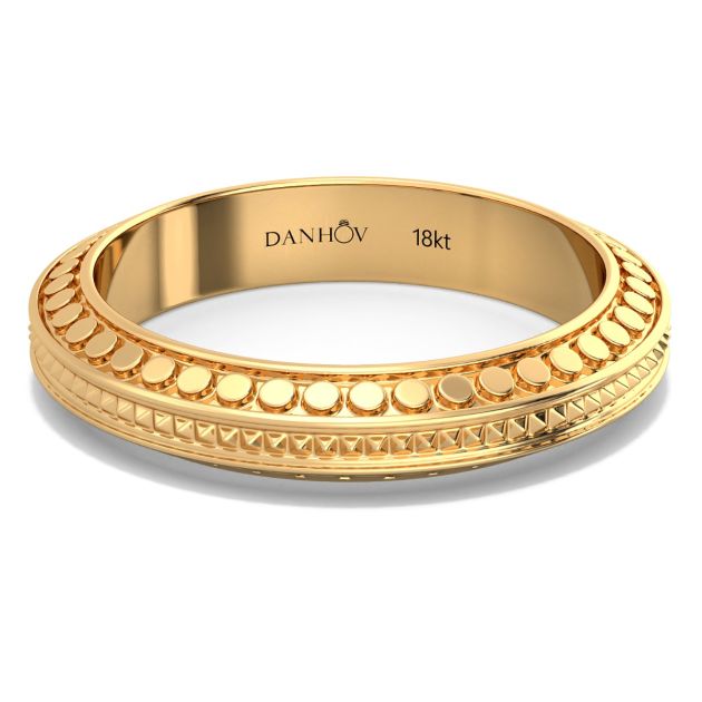 Danhov Tubetto Diamond Wedding Ring in 14Kt Yellow Gold 