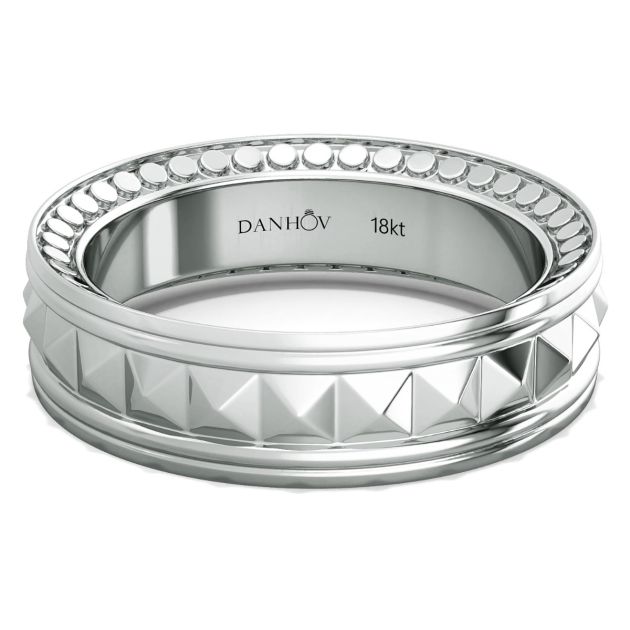 Danhov Tubetto Diamond Wedding Ring in 14Kt White Gold 