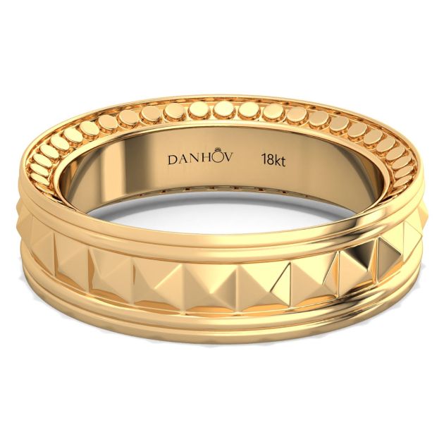 Danhov Tubetto Diamond Wedding Ring in 14Kt Yellow Gold 