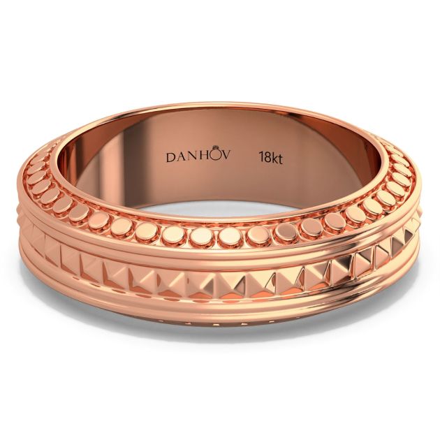 Danhov Tubetto Diamond Wedding Ring in 14Kt Rose Gold 
