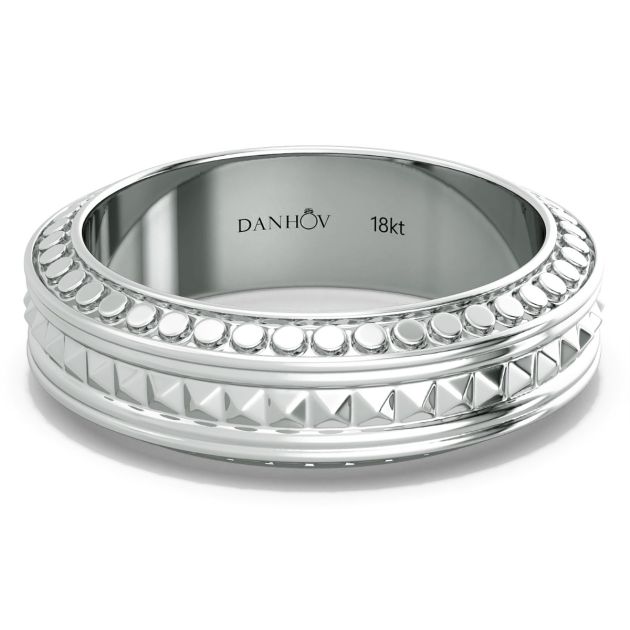 Danhov Tubetto Diamond Wedding Ring in 14Kt White Gold 