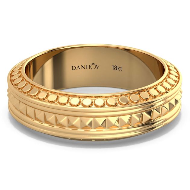 Danhov Tubetto Diamond Wedding Ring in 18Kt Yellow Gold 