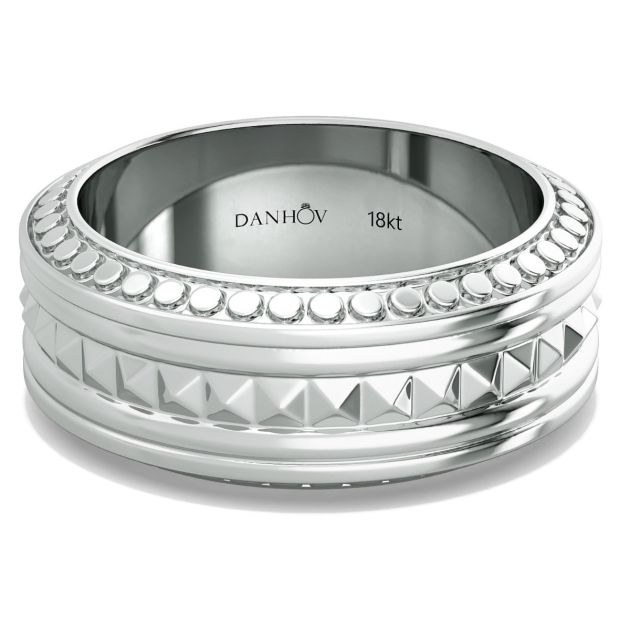 Danhov Tubetto Diamond Wedding Ring in 14Kt White Gold 