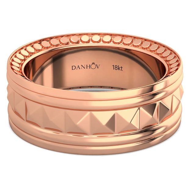 Danhov Tubetto Diamond Wedding Ring in 18Kt Rose Gold 