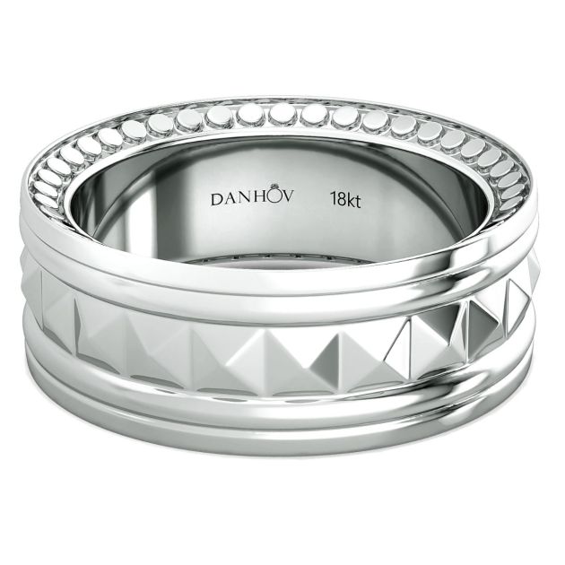 Danhov Tubetto Diamond Wedding Ring in 14Kt White Gold 
