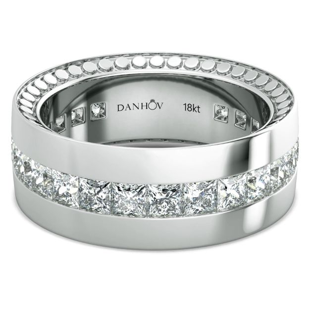 Danhov Tubetto Diamond Wedding Ring in 14Kt white Gold 