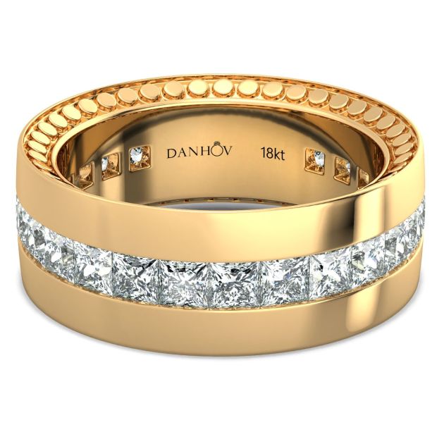 Danhov Tubetto Diamond Wedding Ring in 14Kt Yellow Gold 