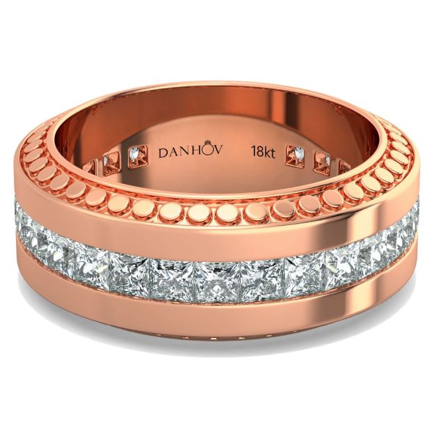 Danhov Tubetto Diamond Wedding Ring in 14Kt Rose Gold 