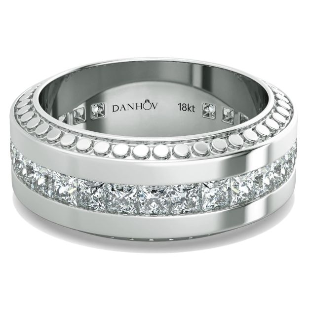 Danhov Tubetto Diamond Wedding Ring in 14Kt White Gold 