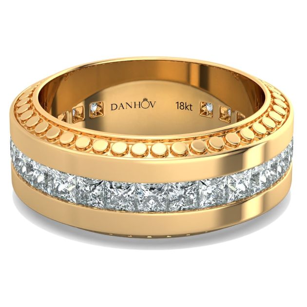 Danhov Tubetto Diamond Wedding Ring in 18Kt Yellow Gold 