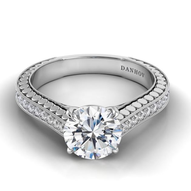Danhov Tubetto Engagement Ring White Gold in 14k White Gold