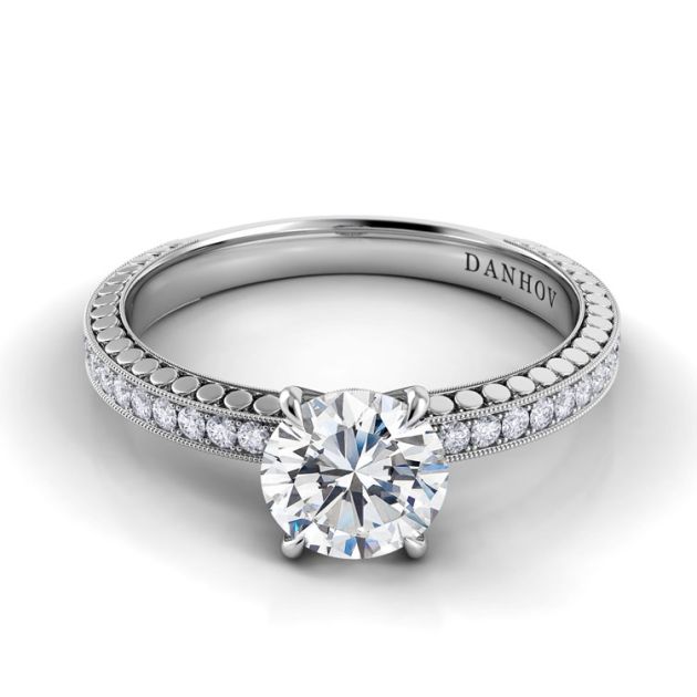 Danhov Tubetto One of a Kind Engagement Ring in 14k White Gold
