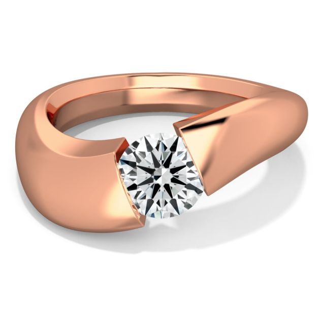 Danhov Tension Engagement Ring in 14k Rose Gold