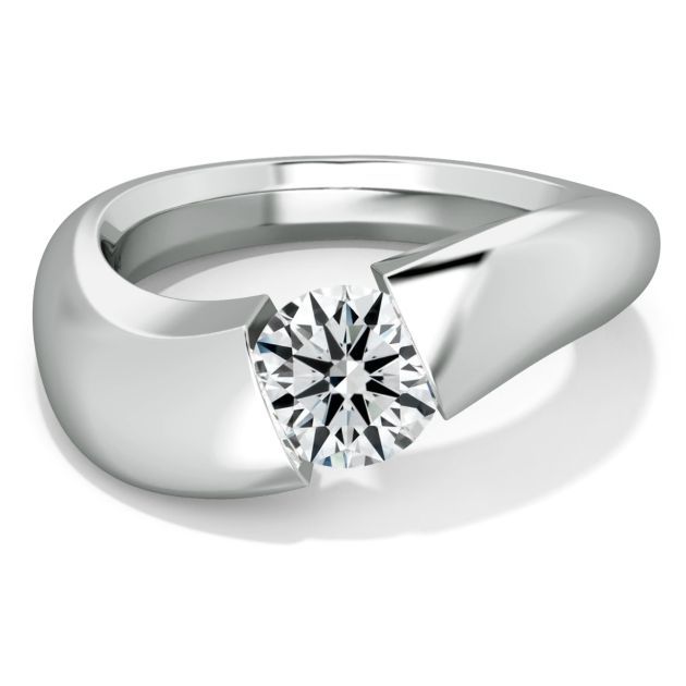 Danhov Tension Engagement Ring in 14k White Gold