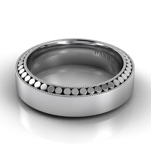 Danhov Tubetto Award Winning Wedding Band for Men in 14k White Gold