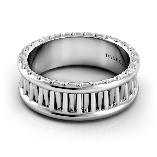 Danhov Tubetto Unique Men's Wedding Ring  in 14k White Gold