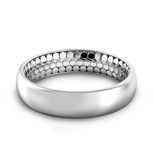 Danhov Tubetto  Domed Wedding Ring for Men in 14k White Gold