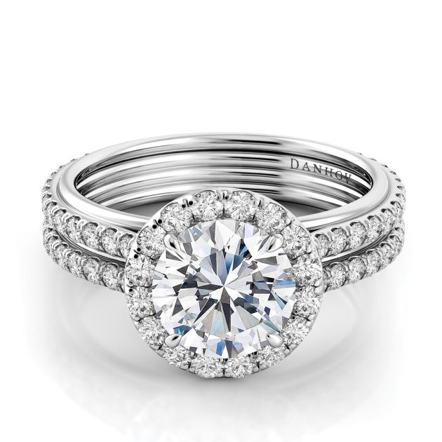 Danhov Unito Designer Diamond Engagement Ring in 14k White Gold