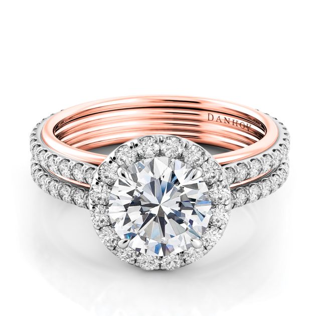 Danhov Unito Designer Diamond Engagement Ring in 14k Rose Gold