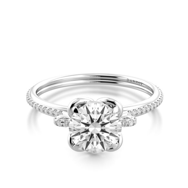 Danhov Unito Platinum Engagement Ring in 14k White Gold