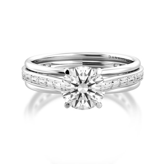 Danhov Unito Diamond Engagement Ring in 14k White Gold