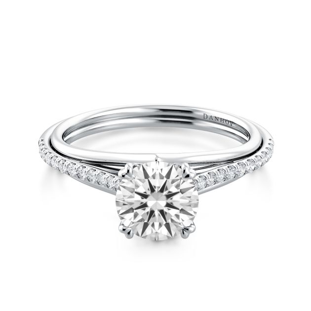 Danhov Unito Triple Shank Engagement Ring in Platinum