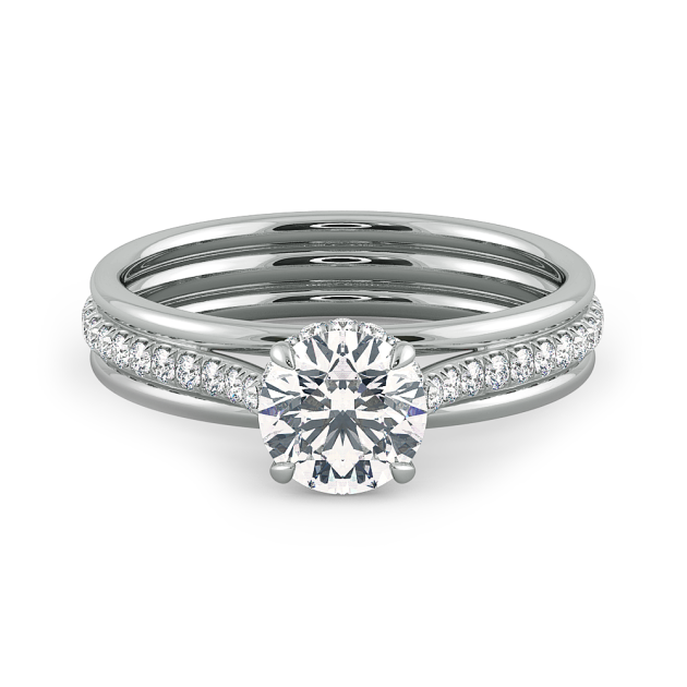 Danhov Unito Diamond Engagement Ring in 14k White Gold