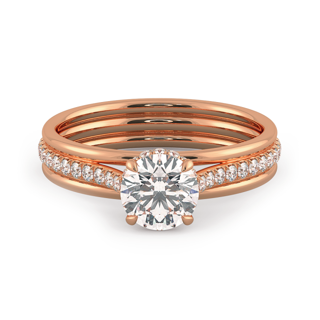 Danhov Unito Diamond Engagement Ring in 14k Rose Gold