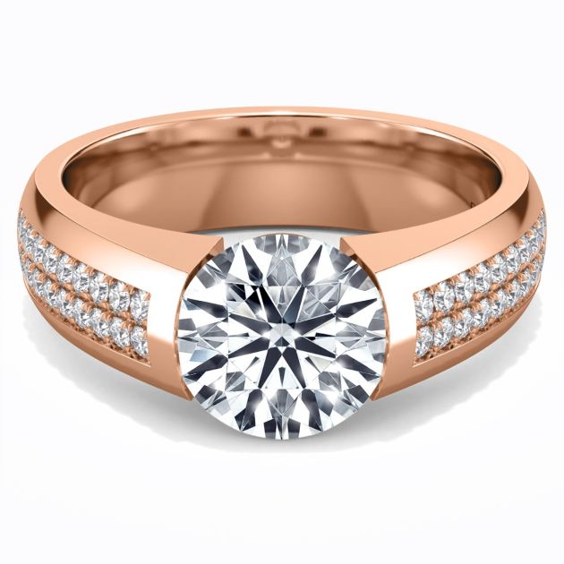 Norem de Danhov tension style engagement ring in 14K Rose Gold