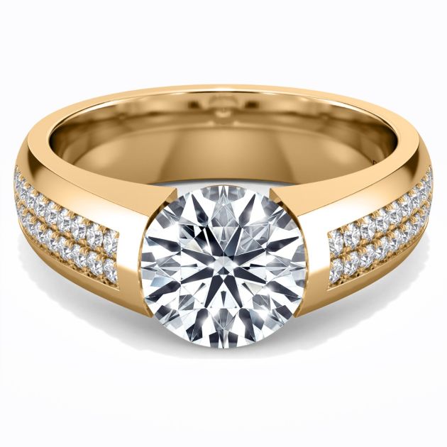 Norem de Danhov tension style engagement ring in 14K Yellow Gold