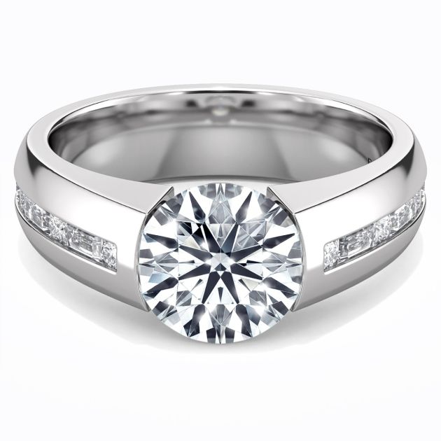 Norem de Danhov tension style engagement ring in Platinum