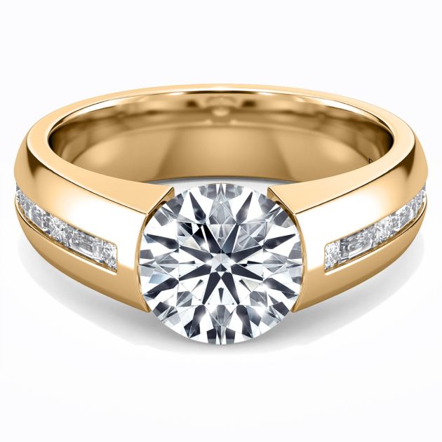 Norem de Danhov tension style engagement ring in 14K Yellow Gold