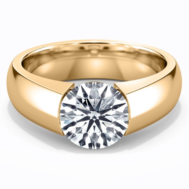 Norem de Danhov tension style engagement ring in 14K Yellow Gold