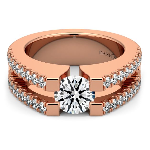 Danhov Voltaggio Unique Engagement Ring in 14k Rose Gold