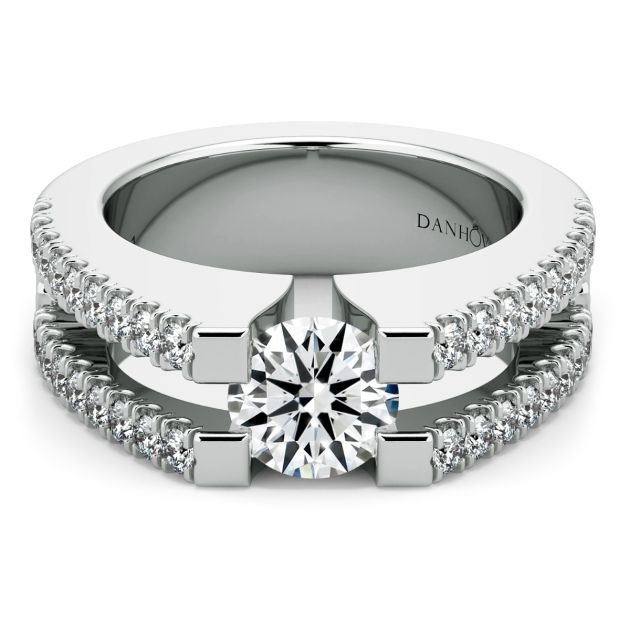 Danhov Voltaggio Engagement Ring in 14k White Gold