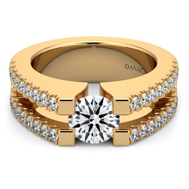 Danhov Voltaggio Unique Engagement Ring in 14k Yellow Gold