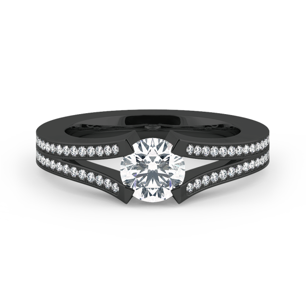 Danhov Voltaggio Engagement Ring in 14k Black Gold