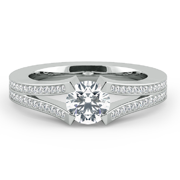 Danhov Voltaggio Engagement Ring in 14k White Gold