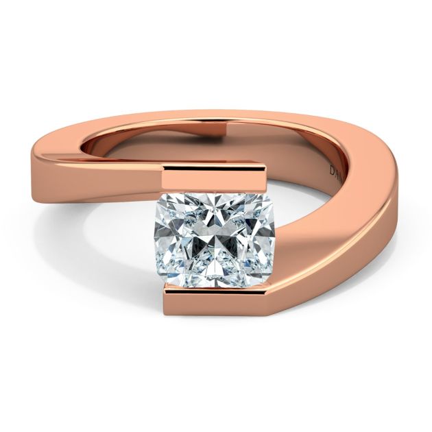 Danhov Voltaggio Tension Set Engagement Ring in 14k Rose Gold
