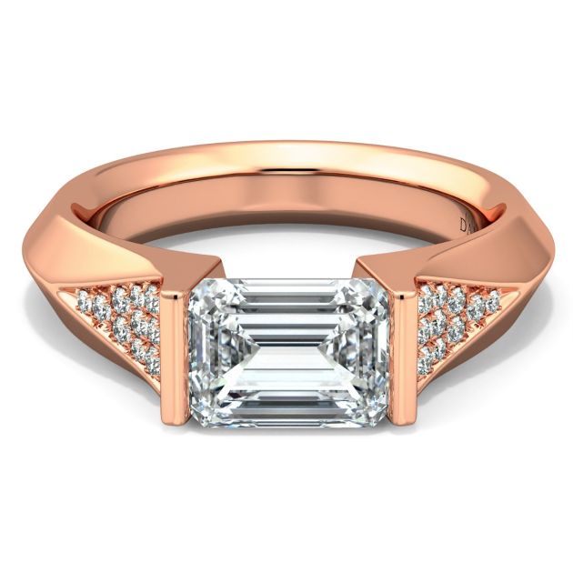 Danhov Tension Engagement Ring in 14k Rose Gold