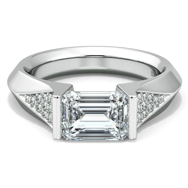 Danhov Tension Engagement Ring in 14k White Gold