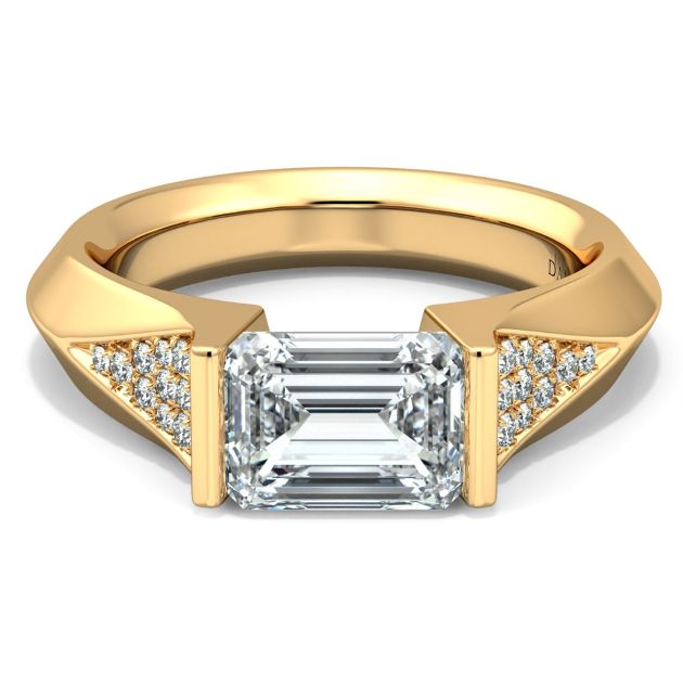 Danhov Tension Engagement Ring in 14k Yellow Gold
