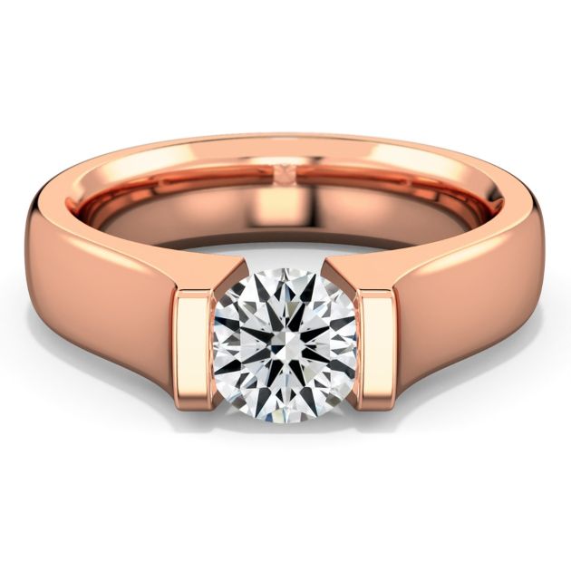 Danhov Tension Engagement Ring in 14k Rose Gold