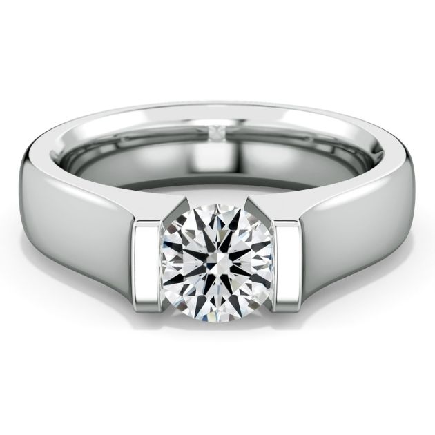 Danhov Tension Engagement Ring in 14k White Gold