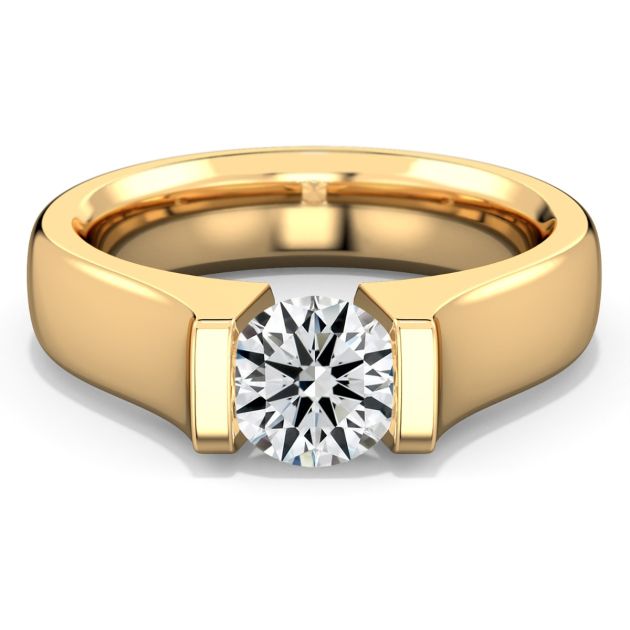 Danhov Tension Engagement Ring in 14k Yellow Gold