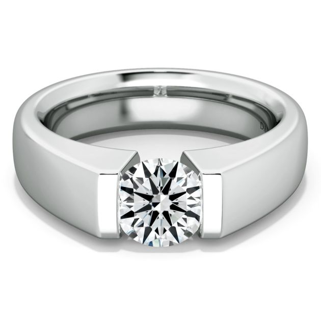 Danhov Tension Engagement Ring in 14k White Gold